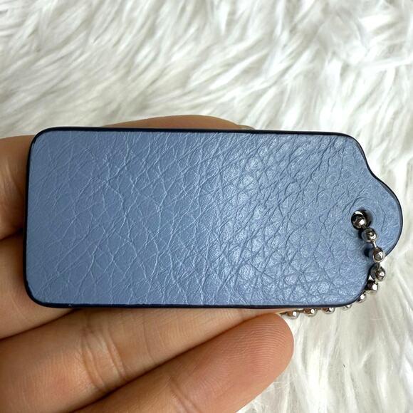 2" COACH Blue Fob Bag Charm Hang tag Hangtag - Picture 2 of 2